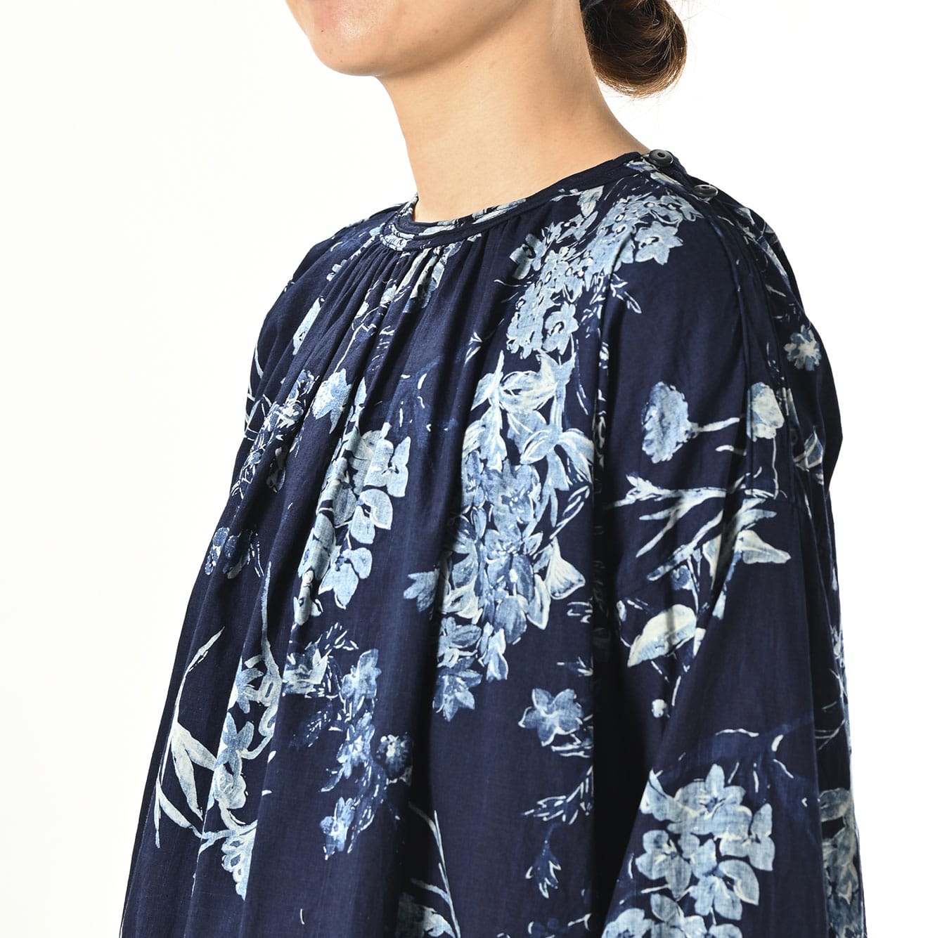 45R Indigo Noa Flower Tunic Blouse