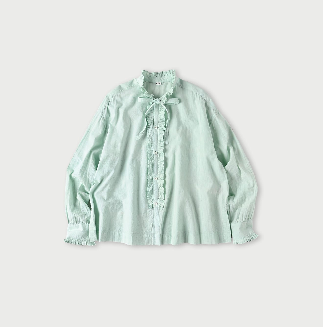 45R Khadi Tuck Frilled Bowtie Blouse