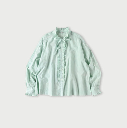 45R Khadi Tuck Frilled Bowtie Blouse