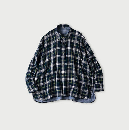 45R Indigo Double Woven Big Shirt