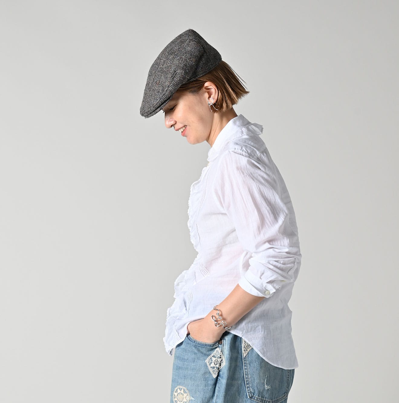 45R Khadi Tulle Frilled Blouse
