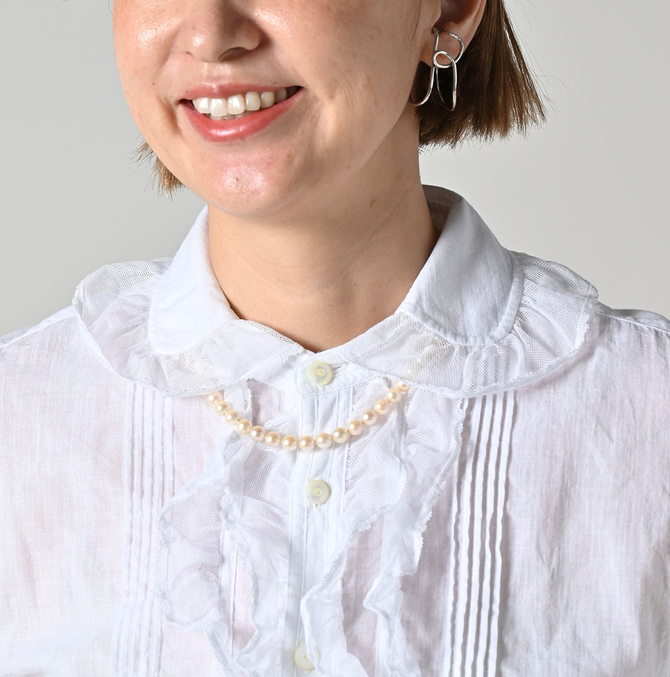 45R Khadi Tulle Frilled Blouse