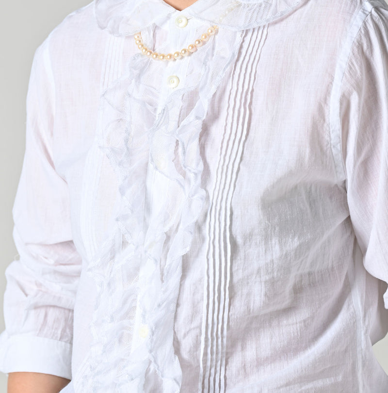 45R Khadi Tulle Frilled Blouse