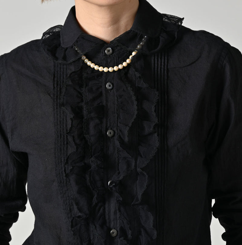 45R Khadi Tulle Frilled Blouse