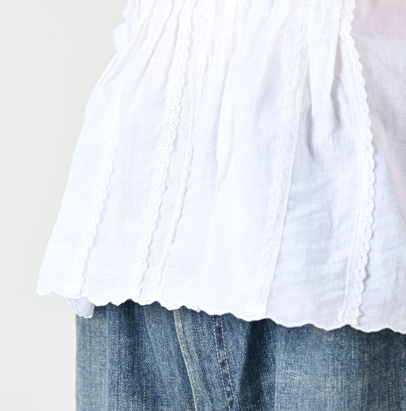45R Khadi Tuck Lace Blouse