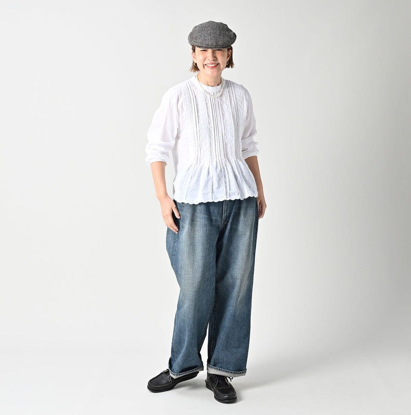 45R Khadi Tuck Lace Blouse