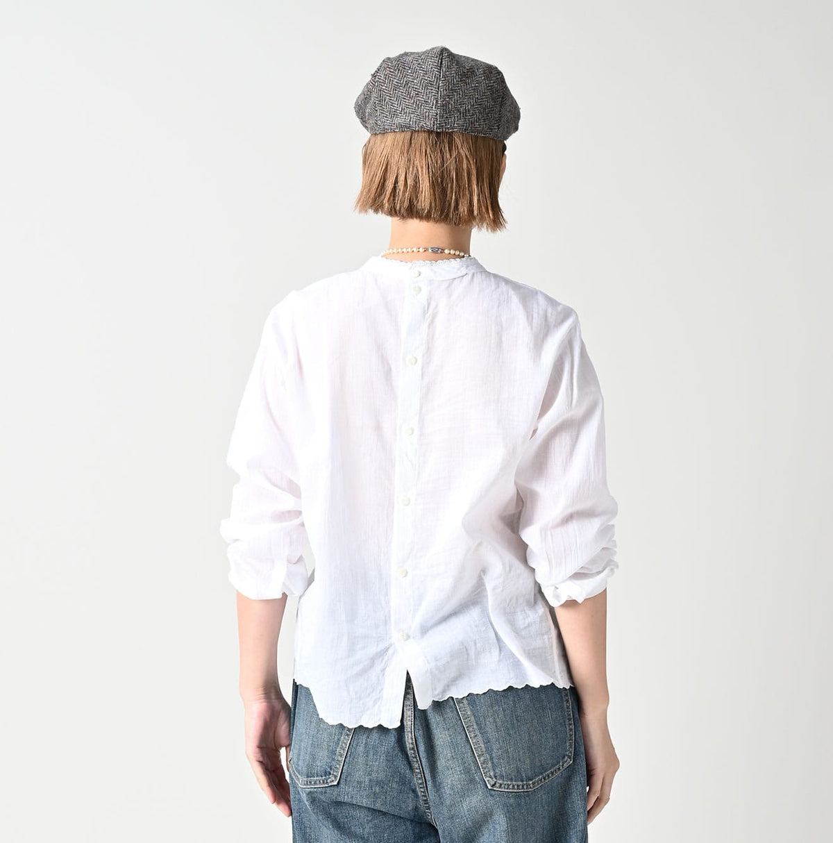 45R Khadi Tuck Lace Blouse