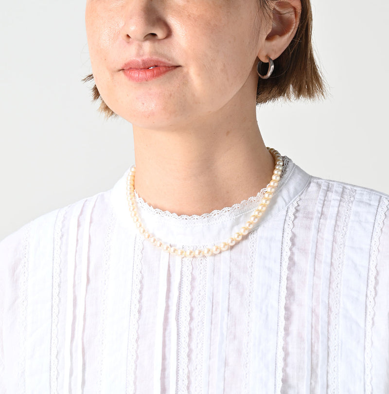 45R Khadi Tuck Lace Blouse