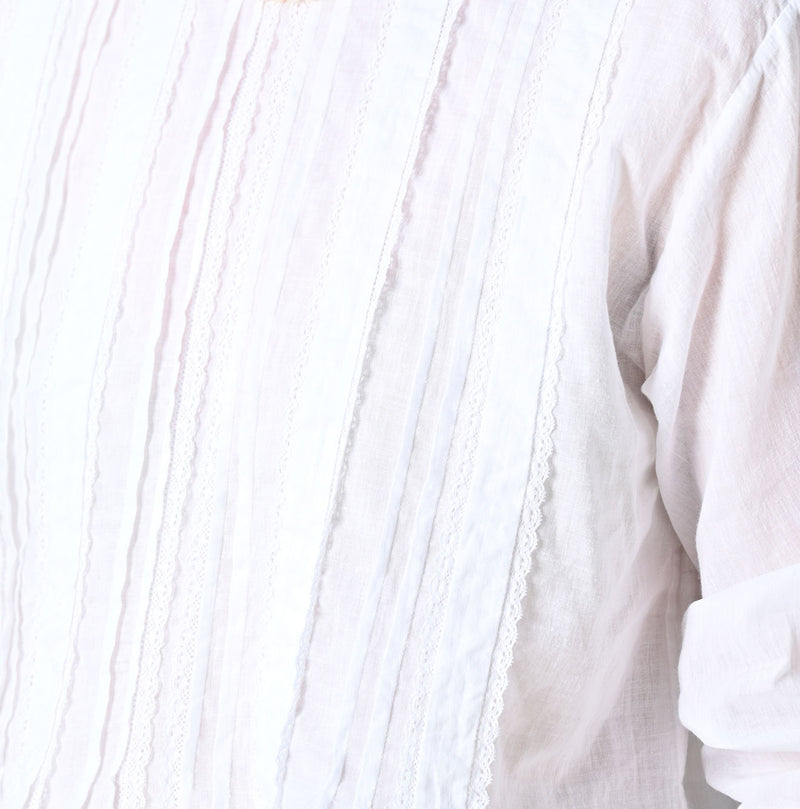 45R Khadi Tuck Lace Blouse