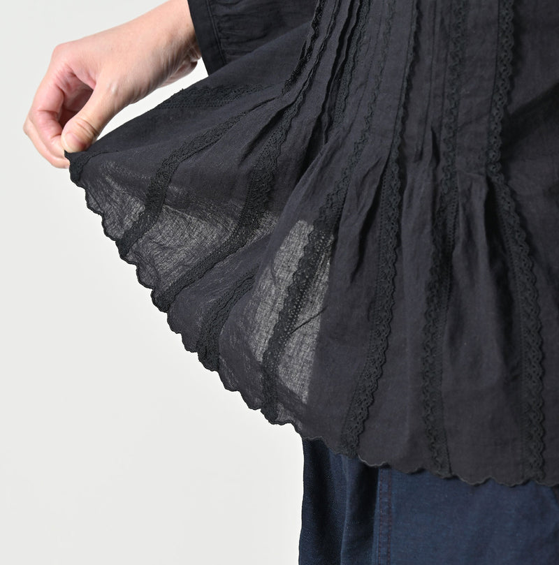 45R Khadi Tuck Lace Blouse