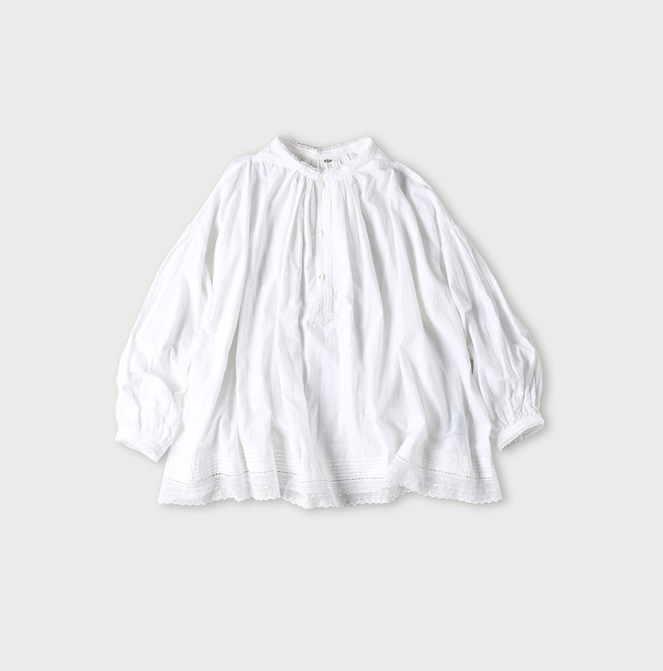 45R Khadi Lace Tuck Smocking Blouse