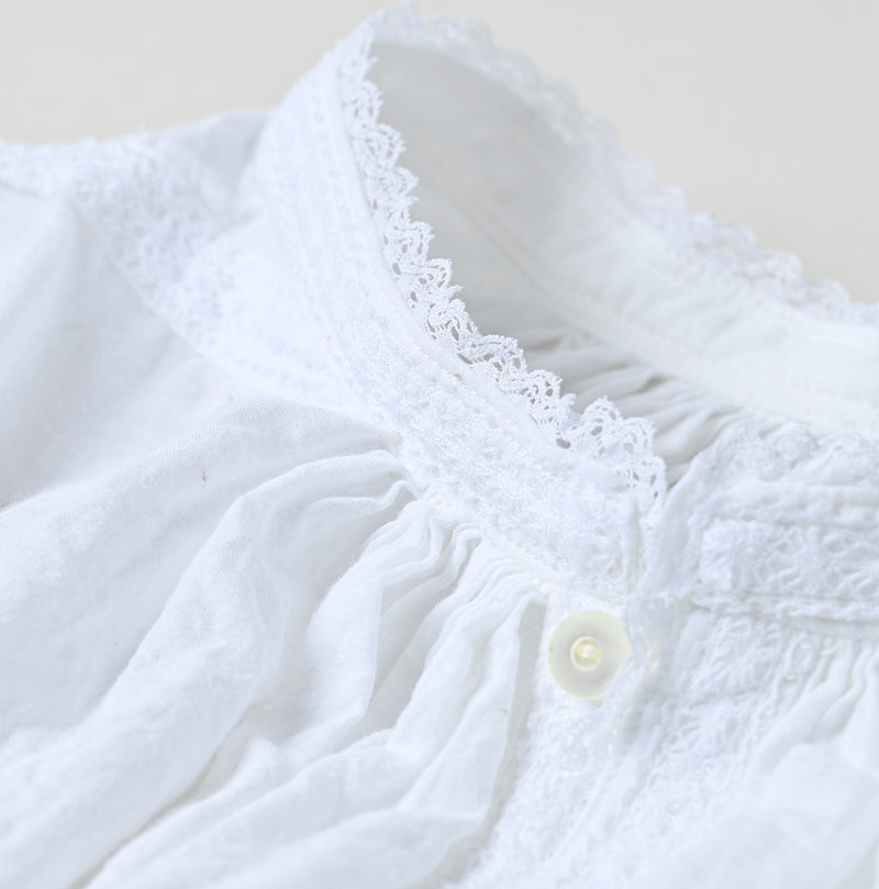 45R Khadi Lace Tuck Smocking Blouse