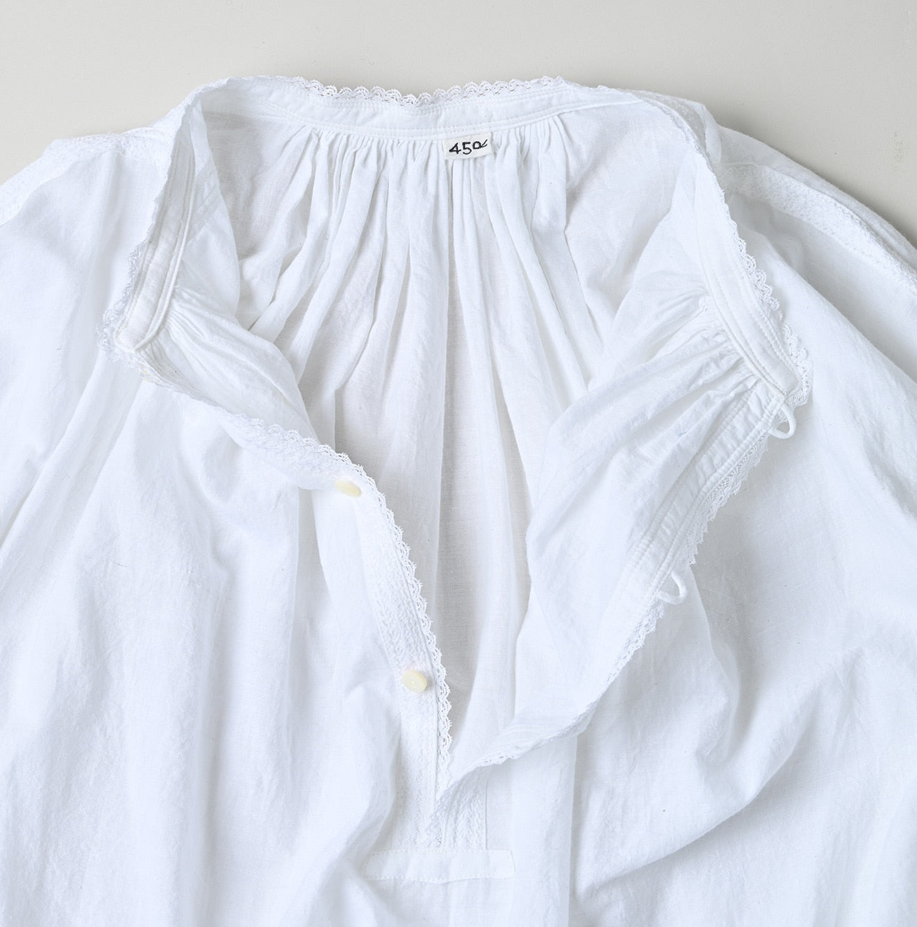45R Khadi Lace Tuck Smocking Blouse