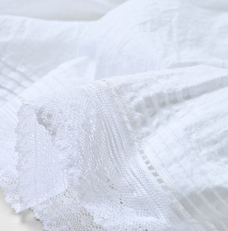 45R Khadi Lace Tuck Smocking Blouse