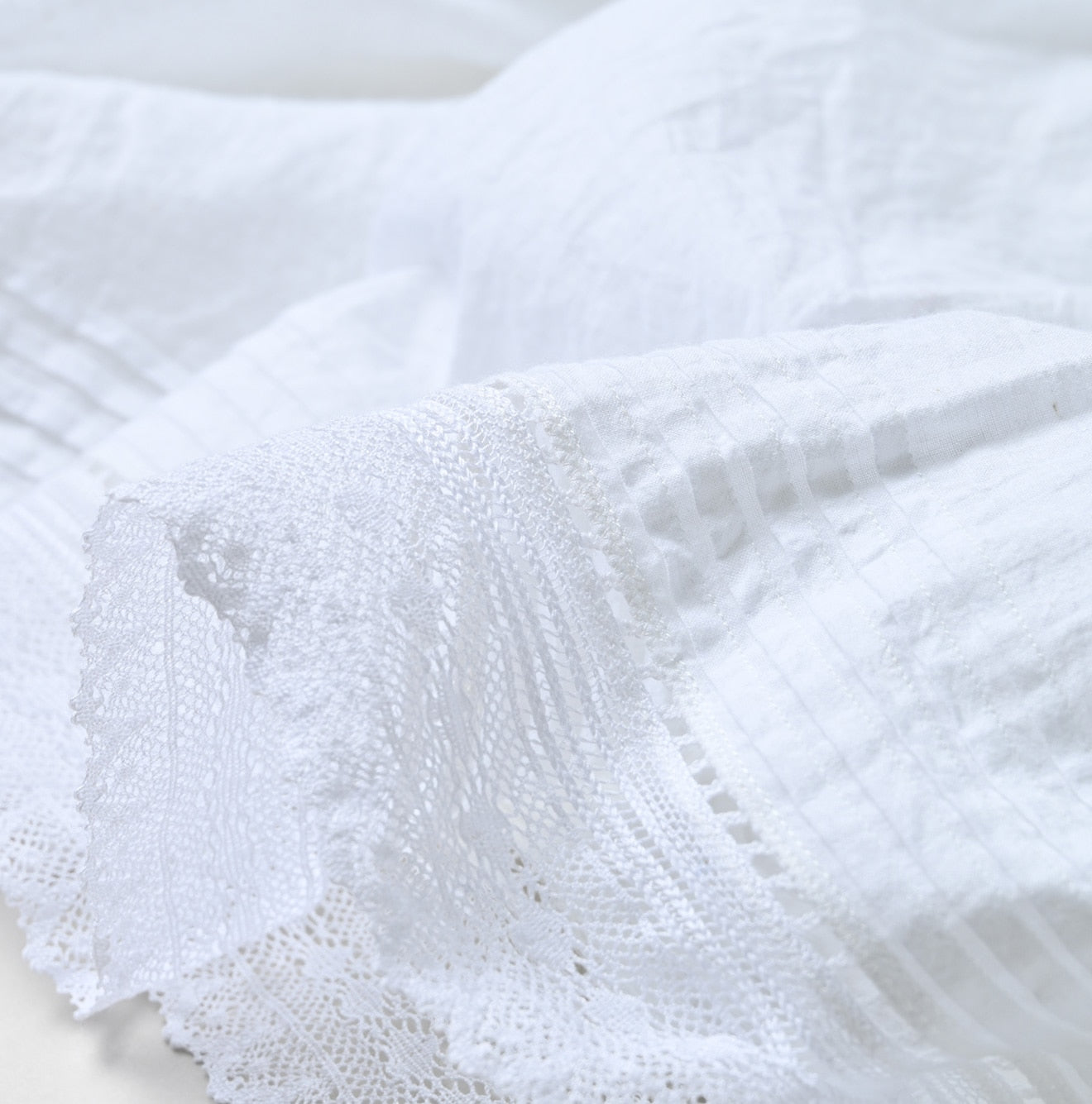 45R Khadi Lace Tuck Smocking Blouse