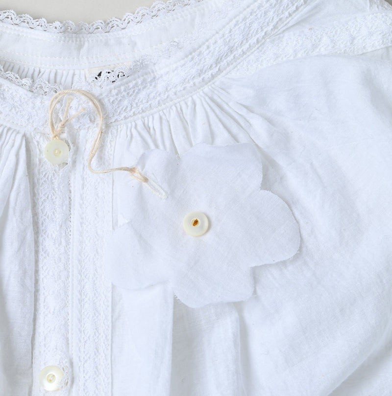 45R Khadi Lace Tuck Smocking Blouse