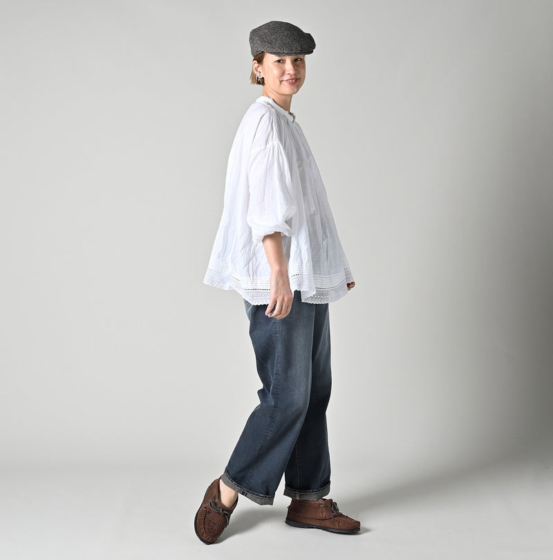 45R Khadi Lace Tuck Smocking Blouse