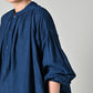 45R Ai Indigo Khadi Lace Tuck Smocking Blouse