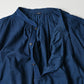 45R Ai Indigo Khadi Lace Tuck Smocking Blouse