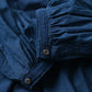 45R Ai Indigo Khadi Lace Tuck Smocking Blouse