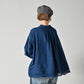45R Ai Indigo Khadi Lace Tuck Smocking Blouse