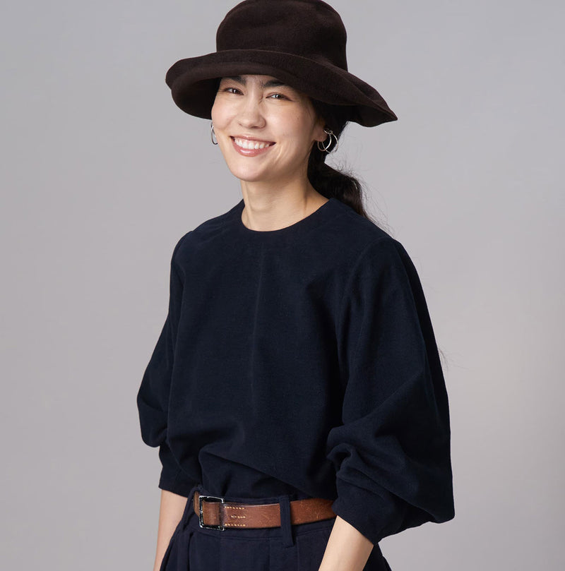 Mole Serge Stretch Puff Sleeve Blouse