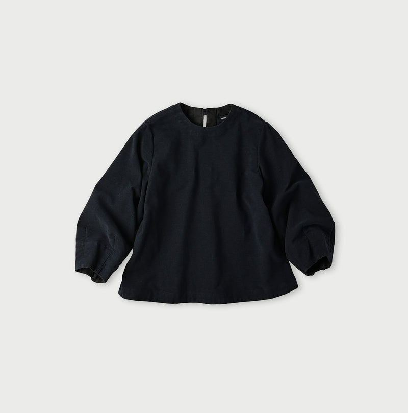45R Mole Serge Stretch Puff Sleeve Blouse