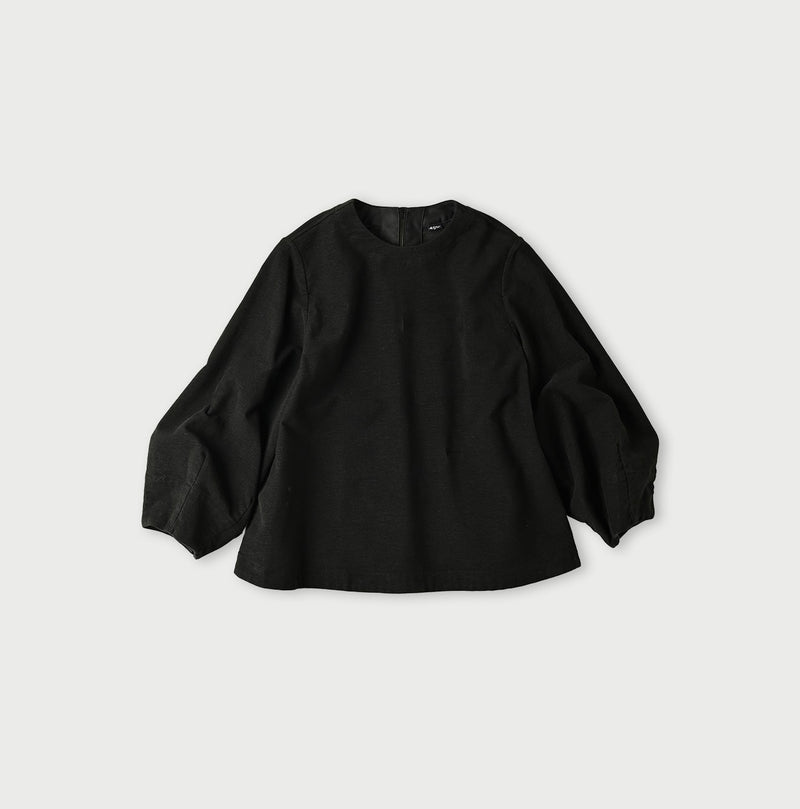 45R Mole Serge Stretch Puff Sleeve Blouse