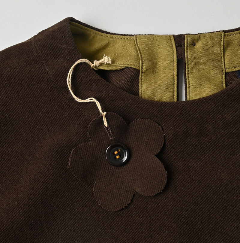 45R Mole Serge Stretch Puff Sleeve Blouse