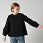 45R Mole Serge Stretch Puff Sleeve Blouse