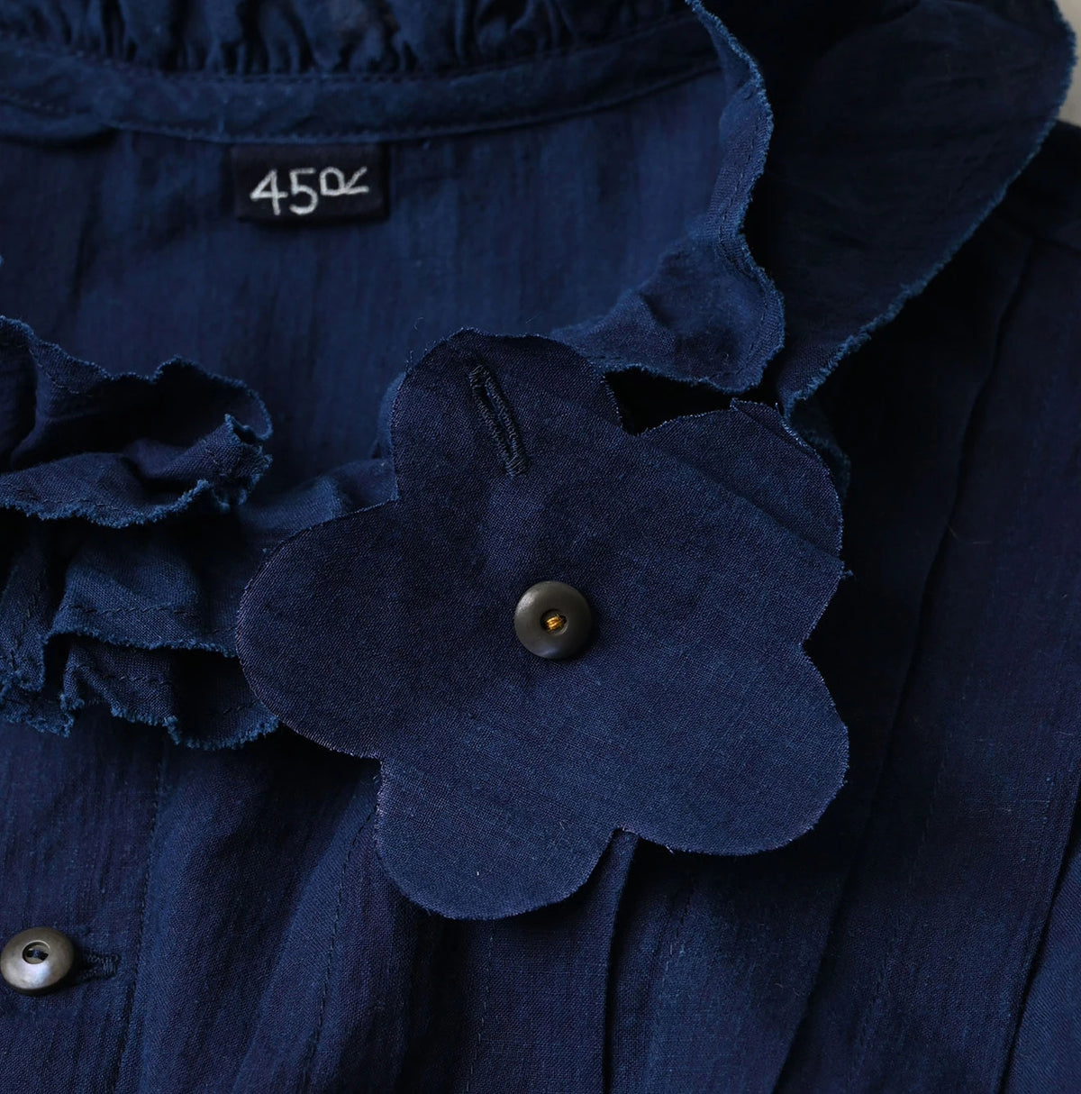 45R Ai Indigo Khadi Tallulah Blouse