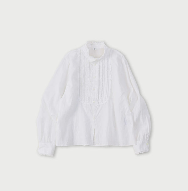 45R Khadi Stand Collar Lace Square Blouse