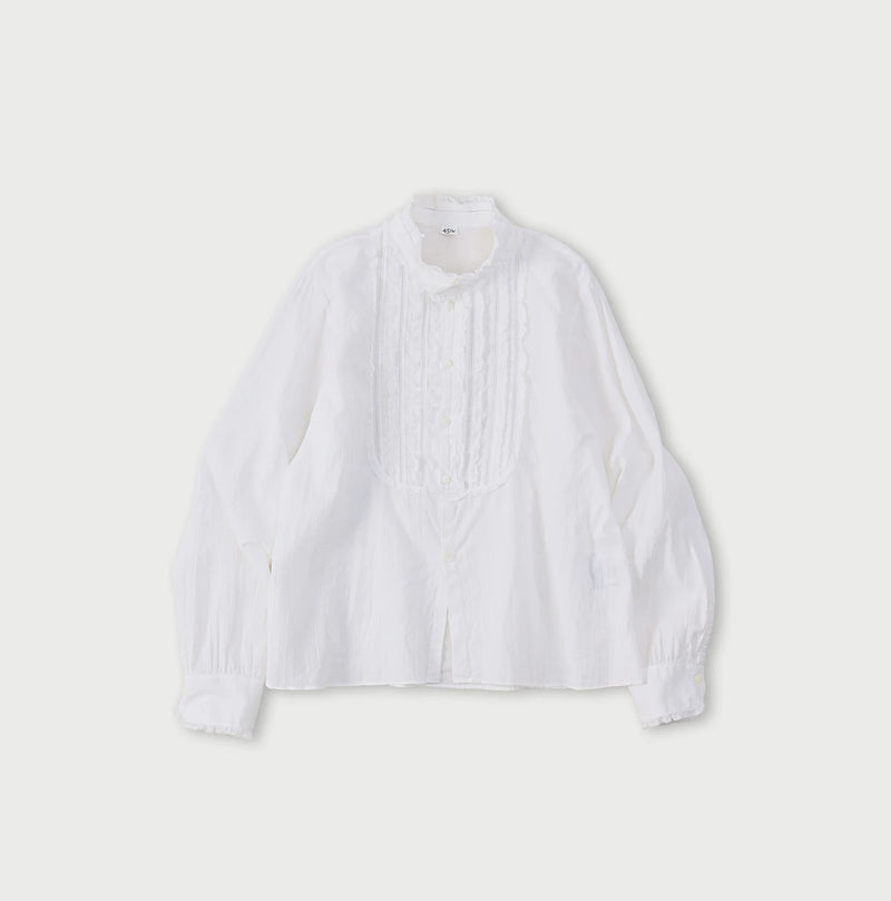 45R Khadi Stand Collar Lace Square Blouse - Image 1
