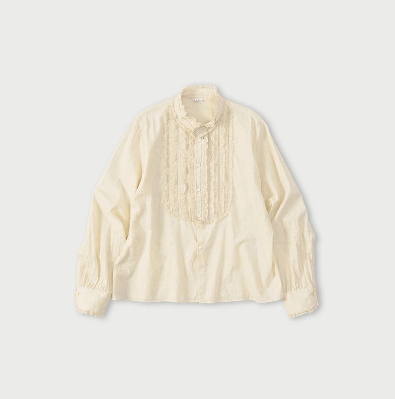 45R Khadi Stand Collar Lace Square Blouse - Image 2