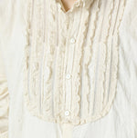45R Khadi Stand Collar Lace Square Blouse