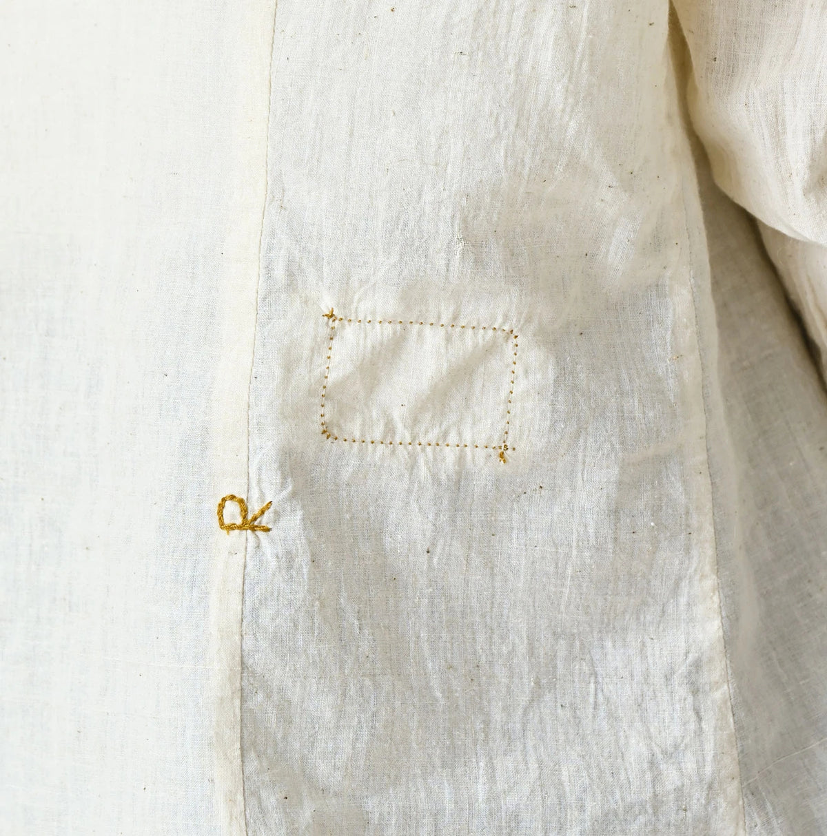 45R Khadi Stand Collar Lace Square Blouse