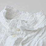 45R Khadi Stand Collar Lace Square Blouse