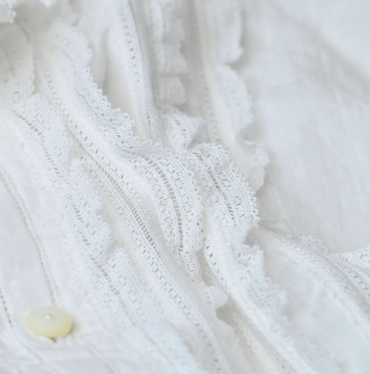 45R Khadi Stand Collar Lace Square Blouse