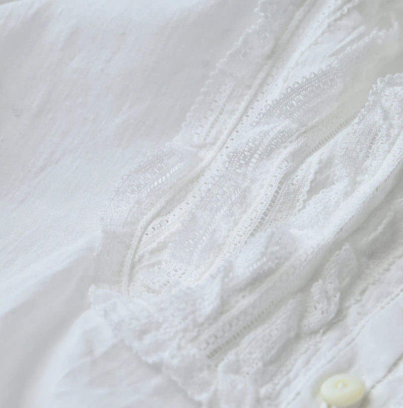 45R Khadi Stand Collar Lace Square Blouse - Image 18