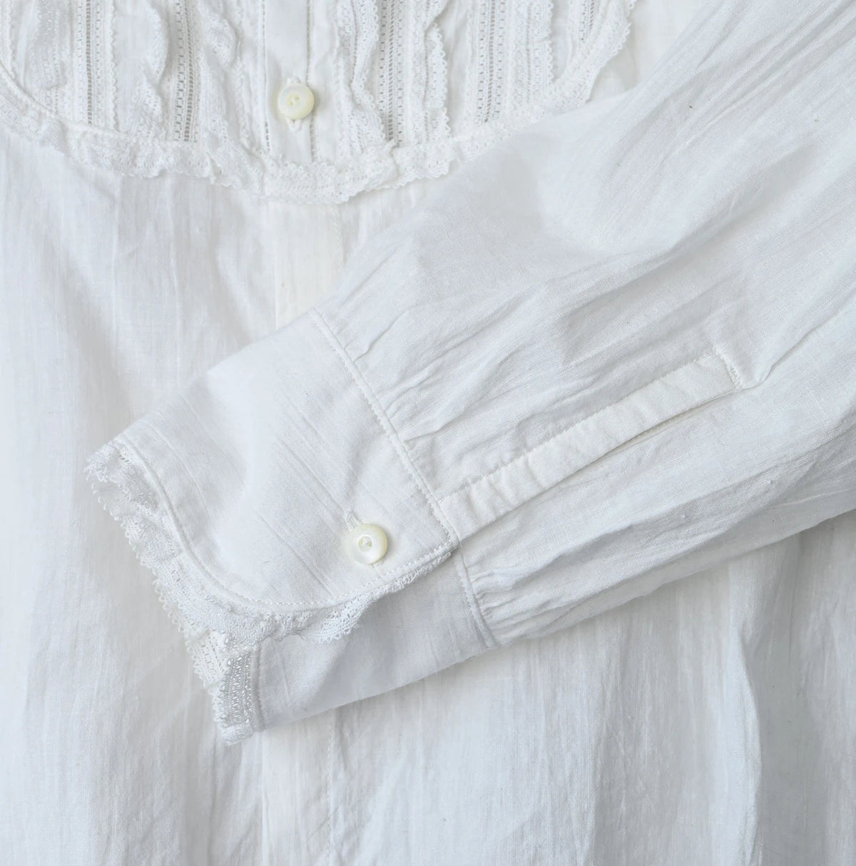 45R Khadi Stand Collar Lace Square Blouse - Image 19