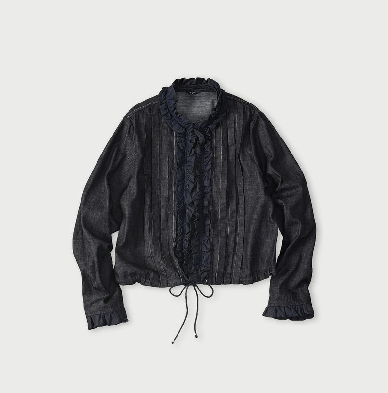 45R 45 Petit Denim Frill Tallulah Blouse Nou - Image 1