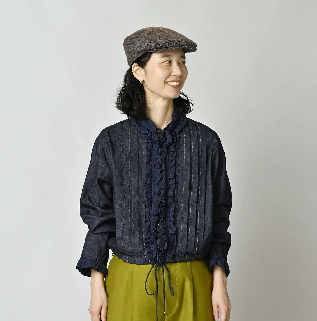 45R 45 Petit Denim Frill Tallulah Blouse Nou