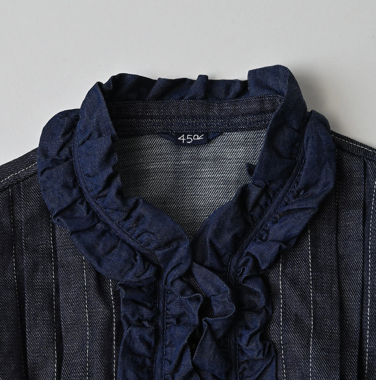 45R 45 Petit Denim Frill Tallulah Blouse Nou