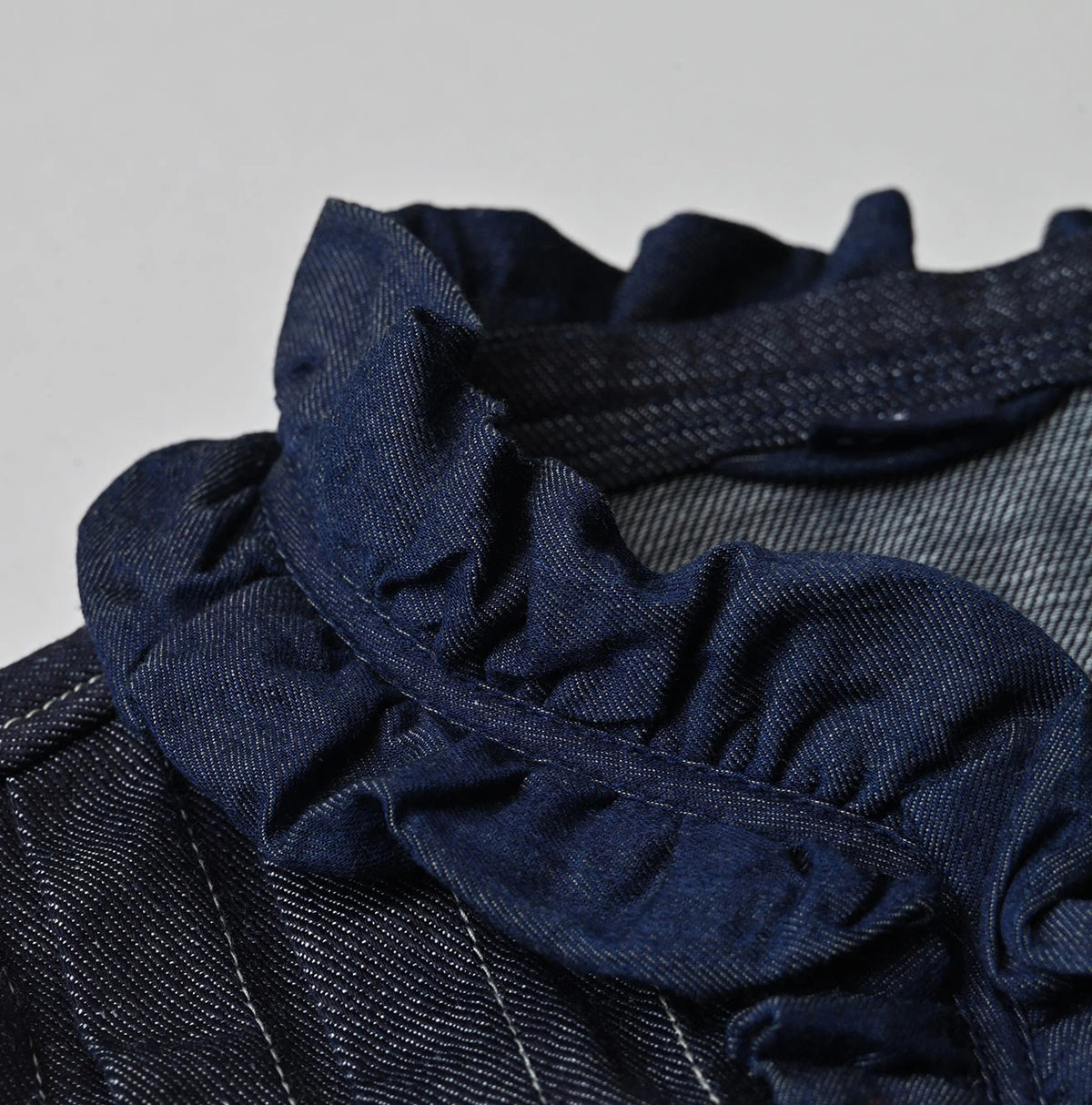 45R 45 Petit Denim Frill Tallulah Blouse Nou
