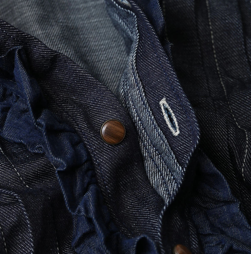45R 45 Petit Denim Frill Tallulah Blouse Nou - Image 16