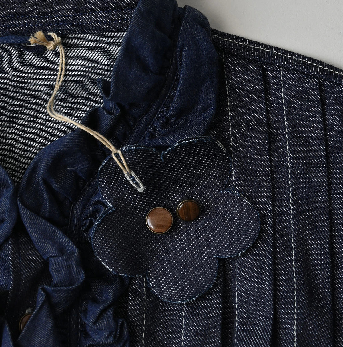 45R 45 Petit Denim Frill Tallulah Blouse Nou