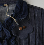 45R 45 Petit Denim Frill Tallulah Blouse Nou