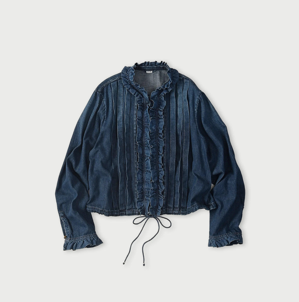 45R 45 Petit Denim Frill Tallulah Blouse Distressed
