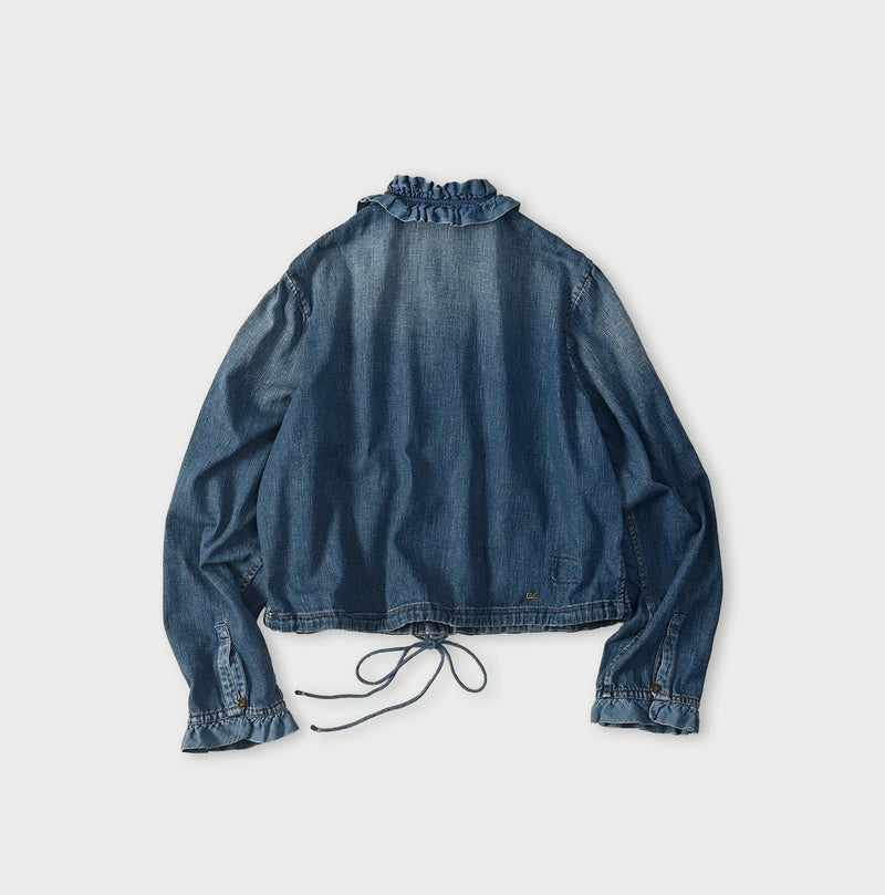 45R 45 Petit Denim Frill Tallulah Blouse Distressed - Image 13