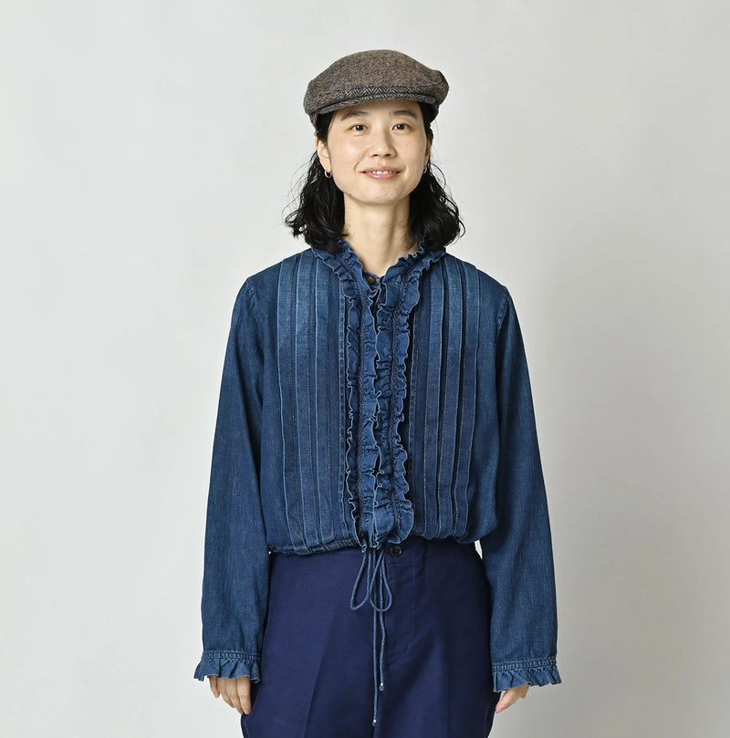 45R 45 Petit Denim Frill Tallulah Blouse Distressed - Image 4